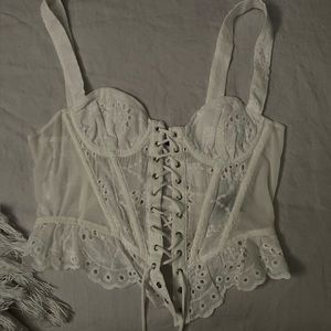 White corset top laced